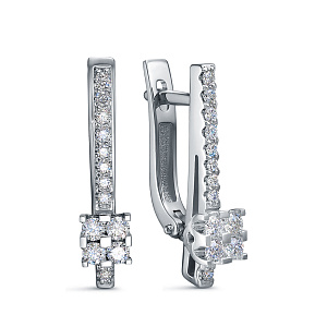 Серьги с английским замком из желтого золота