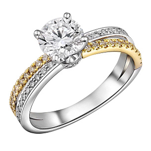 Кольцо из белого золота с бриллиантом