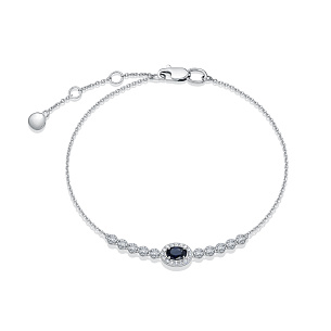 Браслет из белого золота с сапфиром
