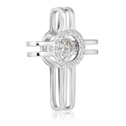 Крест декоративный из белого золота с бриллиантами