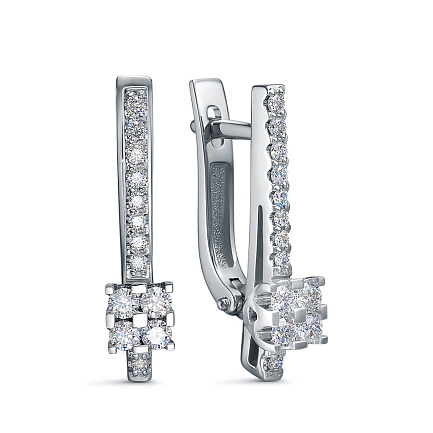 Серьги с английским замком из желтого золота