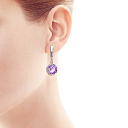 Серьги с английским замком из белого золота с бриллиантами