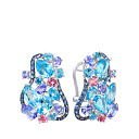 Серьги из белого золота с сапфирами, танзанитами