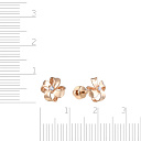 Пусеты из красного золота с фианитом