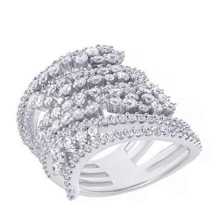 Кольцо из серебра с фианитом