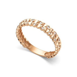 Кольцо из красного золота с бриллиантом