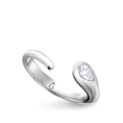 Кольцо из белого золота с бриллиантом