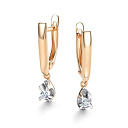 Серьги с английским замком из красного золота с бриллиантами