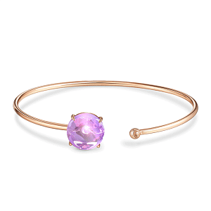 Браслет жесткий из красного золота с аметистом