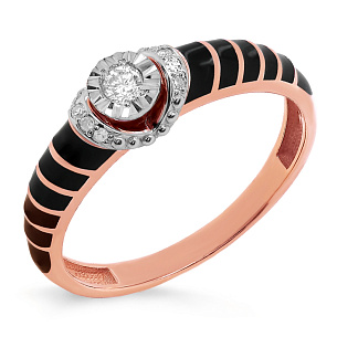 Кольцо из красного золота с бриллиантами