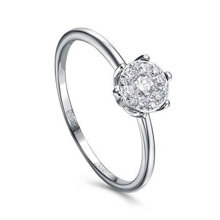 Кольцо из белого золота с бриллиантами