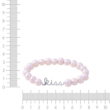 Браслет декоративный из серебра с жемчугом