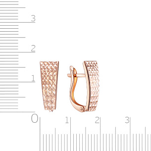 Серьги с английским замком из красного золота