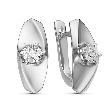 Серьги из белого золота с бриллиантами