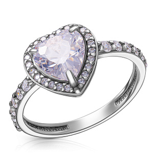 Кольцо из серебра с фианитом