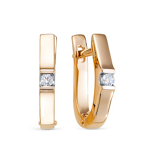 Серьги из красного золота с бриллиантами