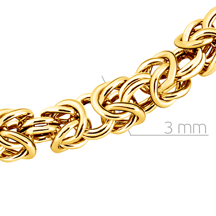 Цепь ручной работы из желтого золота, плетение римское