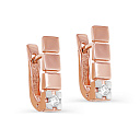 Серьги с английским замком из красного золота с бриллиантами
