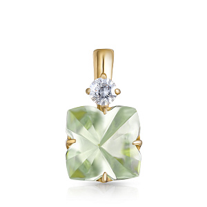 Подвеска из желтого золота с фианитом