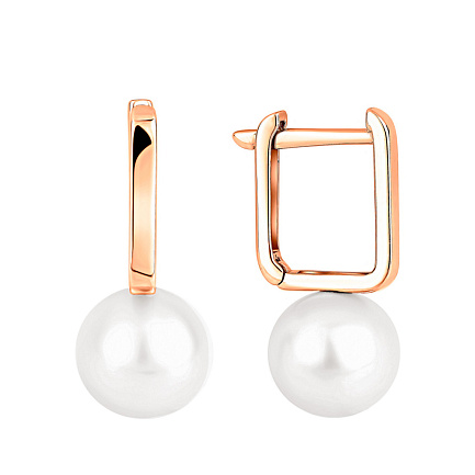 Серьги с английским замком из красного золота