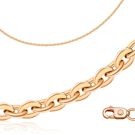 Цепь автомат из серебра, плетение якорное