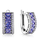 Серьги с английским замком из серебра с фианитом