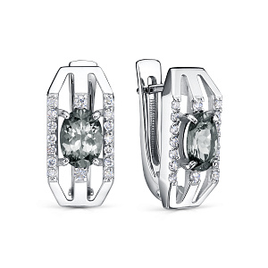 Серьги с английским замком из белого золота