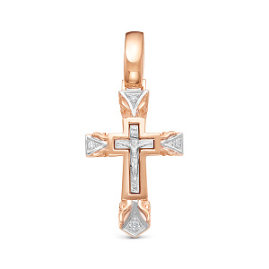 Подвеска из красного золота с бриллиантами