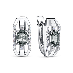 Серьги с английским замком из белого золота