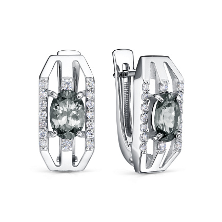 Серьги с английским замком из белого золота