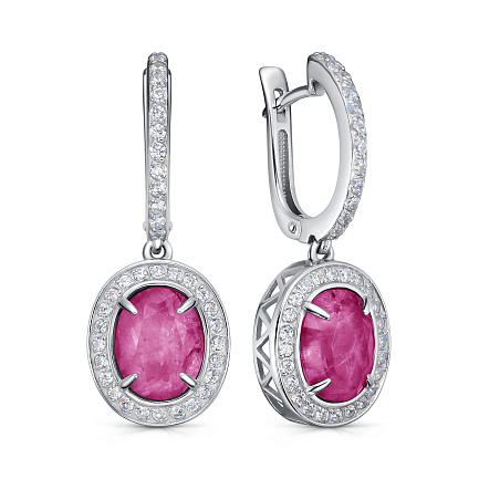 Кольцо из серебра с алпанитами, фианитами