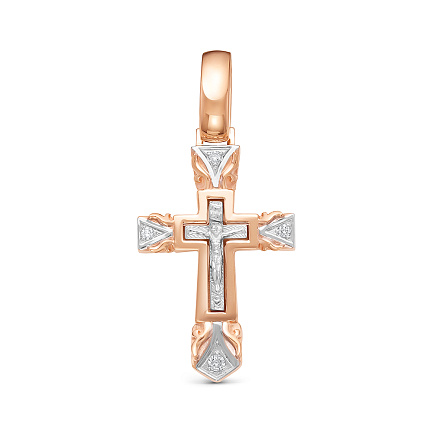 Подвеска из красного золота с бриллиантами