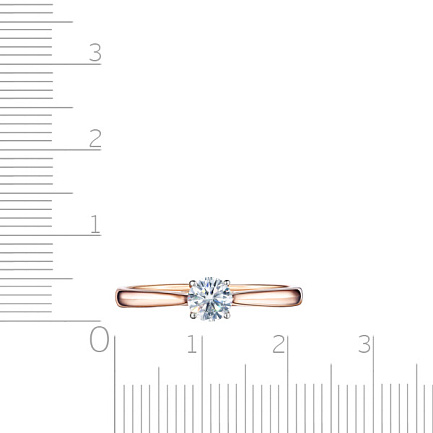 Кольцо из красного золота с бриллиантом