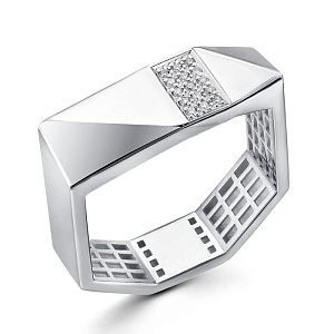 Кольцо из белого золота с бриллиантами