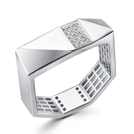 Кольцо из белого золота с бриллиантами