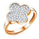 Кольцо из красного золота с фианитами