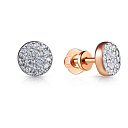 Пусеты из красного золота с фианитами