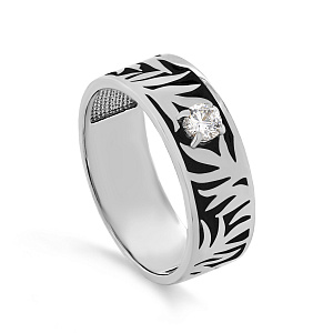 Кольцо из серебра с фианитом