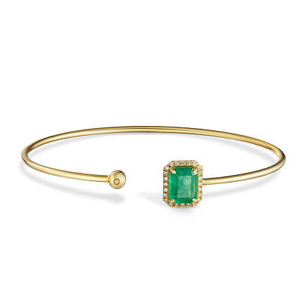 Браслет декоративный из желтого золота с бриллиантами