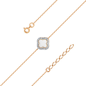 Браслет декоративный из серебра с фианитами