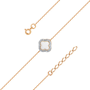 Браслет декоративный из серебра с эмалью