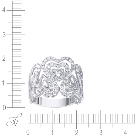 Кольцо из белого золота с бриллиантами