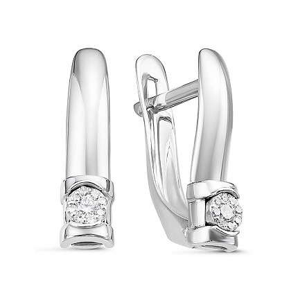 Серьги из белого золота с бриллиантами