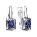 Серьги с английским замком из серебра с сапфирами