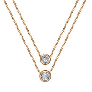 Колье из красного золота с бриллиантом