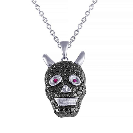 Подвеска из белого золота с рубинами