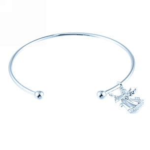 Браслет декоративный из серебра с фианитом