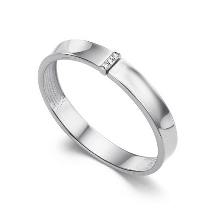 Кольцо обручальное из белого золота