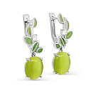 Серьги с английским замком из серебра с фианитами