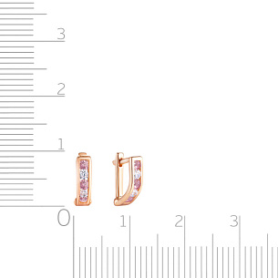 Серьги детские из красного золота с фианитом